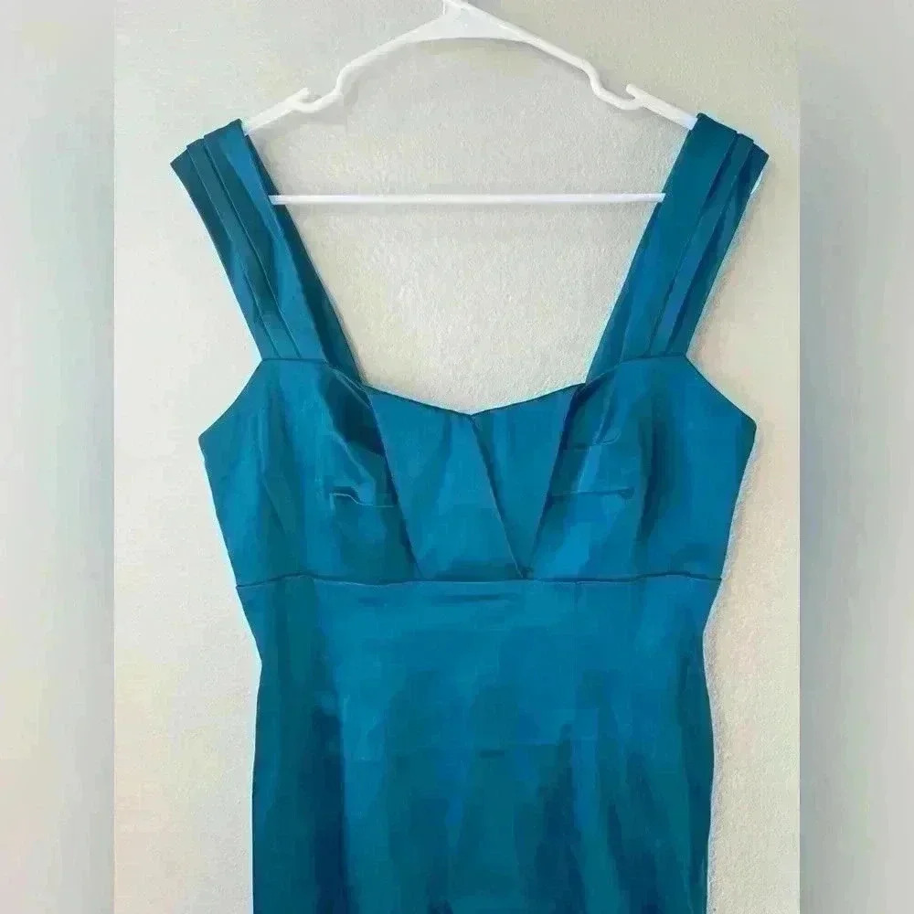 Calvin Klein Pleated Satin Sheath Cocktail Dress Size‎ M - Picture 3 of 6